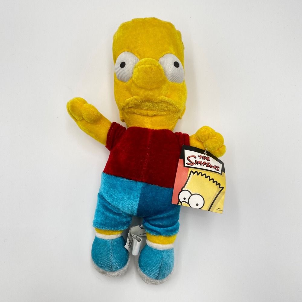 The Simpsons Bart Simpson 10" Plush 2005 With Tags Yellow Red Blue Vintage